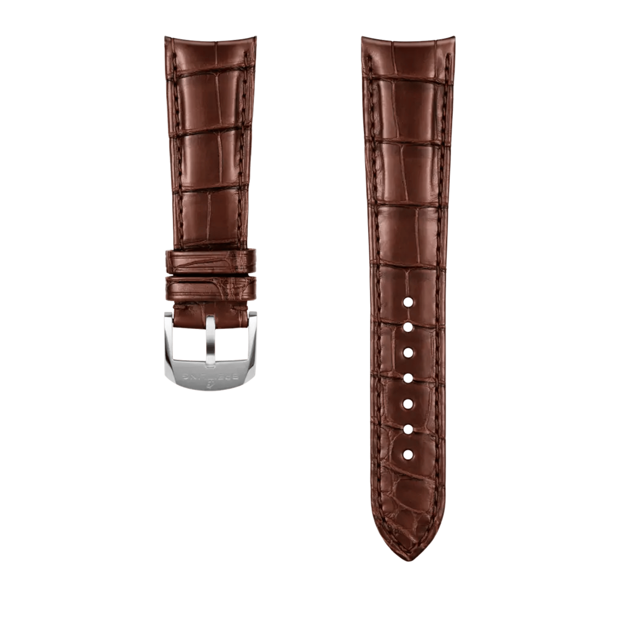 Brown alligator leather strap - 1088P - image 1