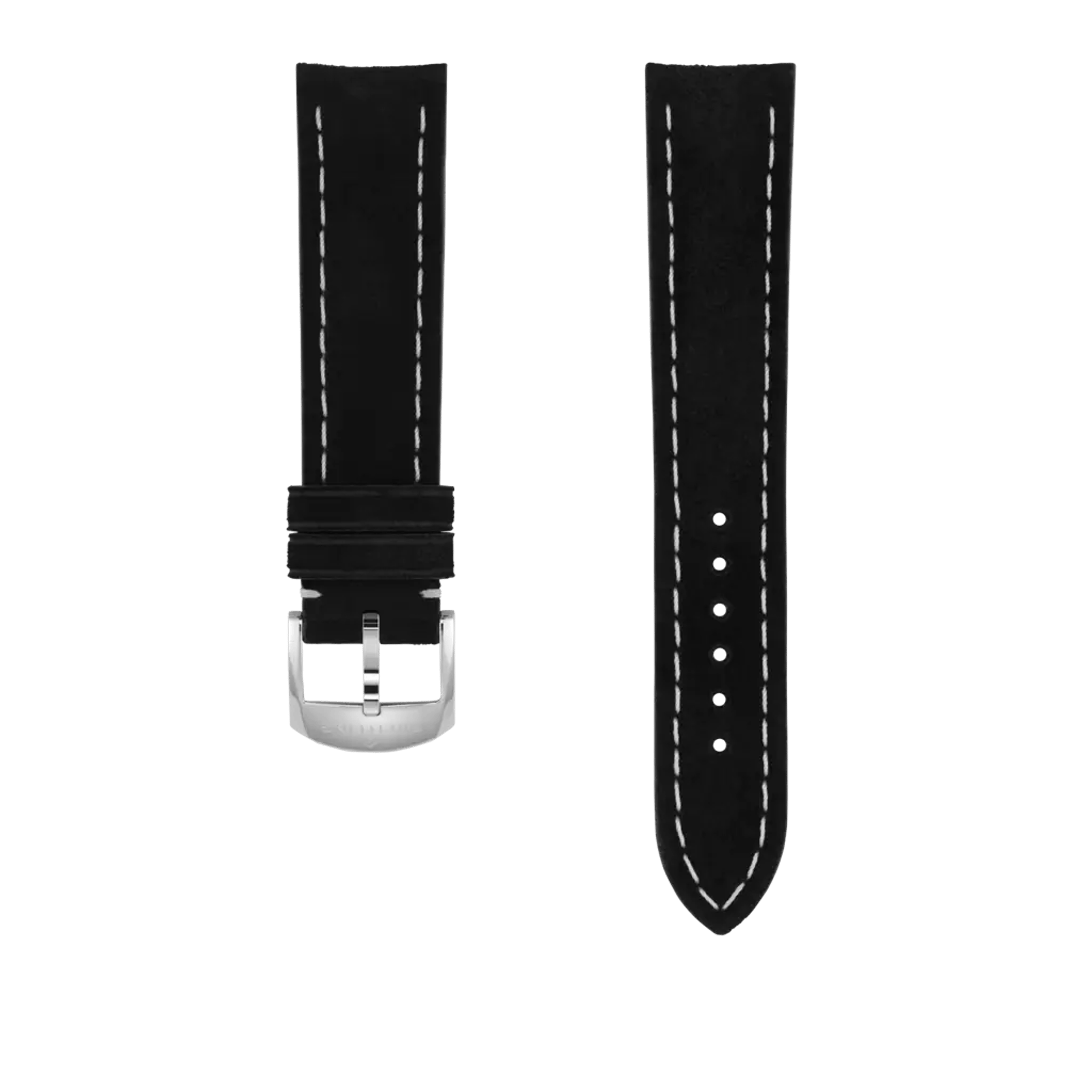 Black nubuck calfskin leather strap - 507X - image 1