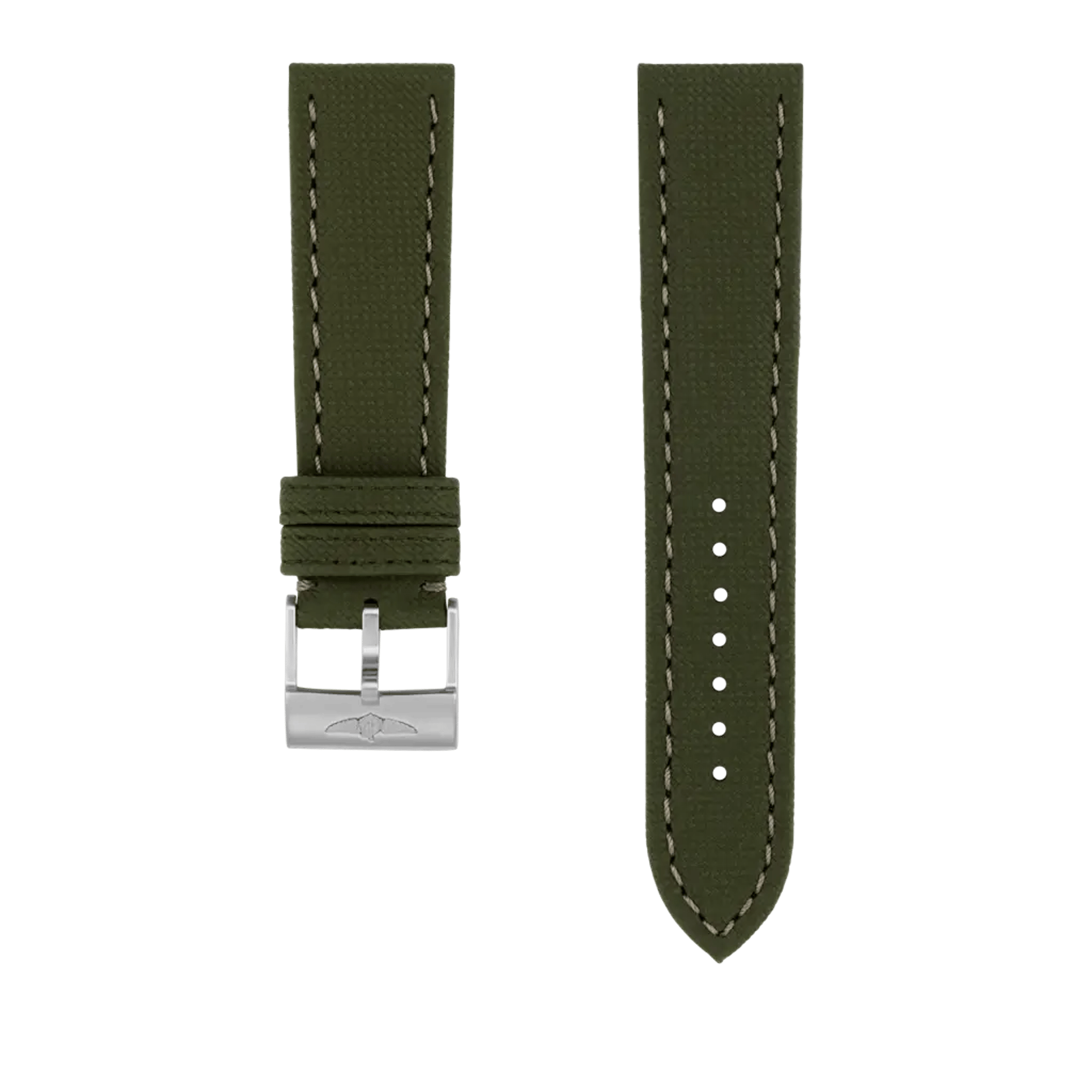 Green military calfskin leather strap - 520X - image 1
