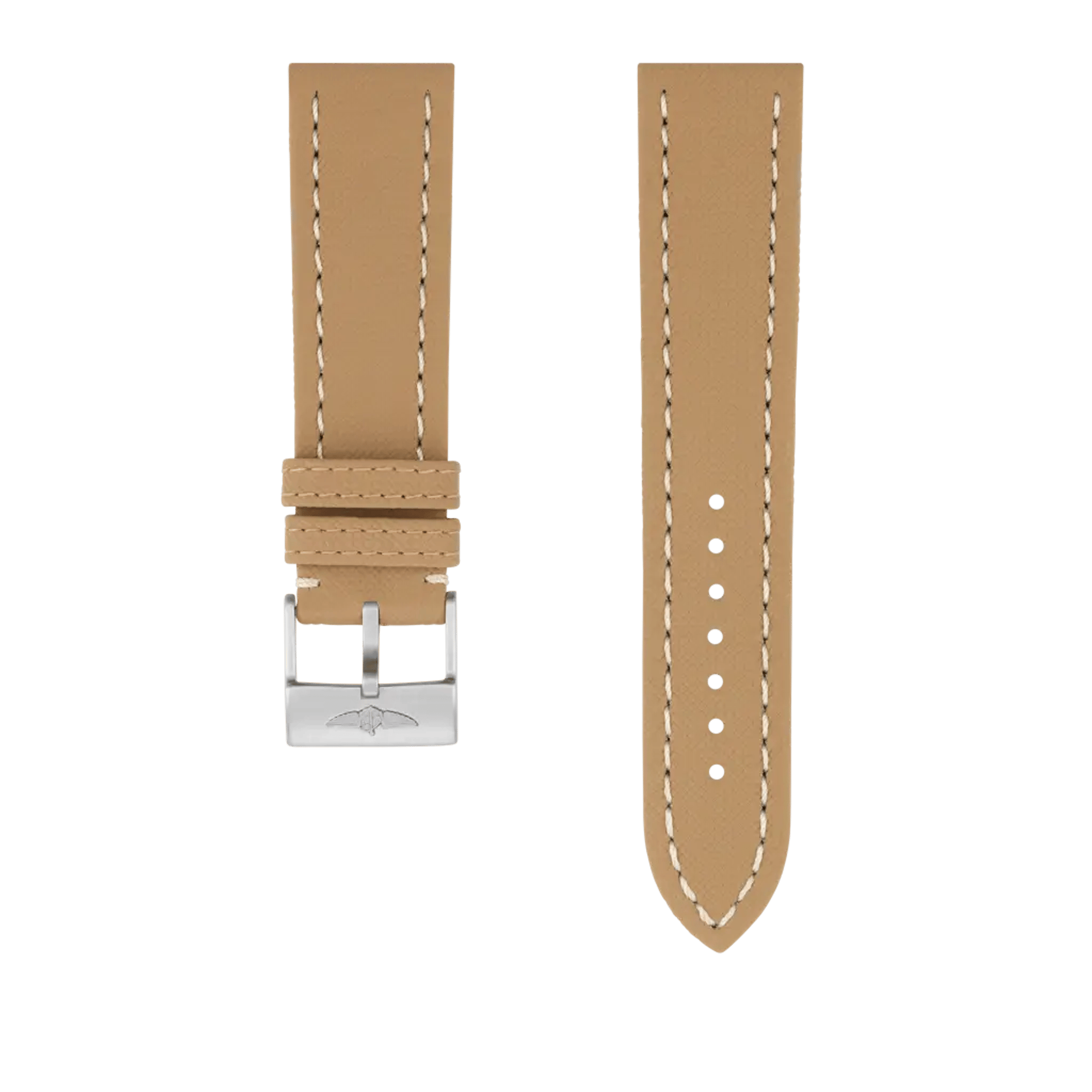 Beige military calfskin leather strap - 522X - image 1