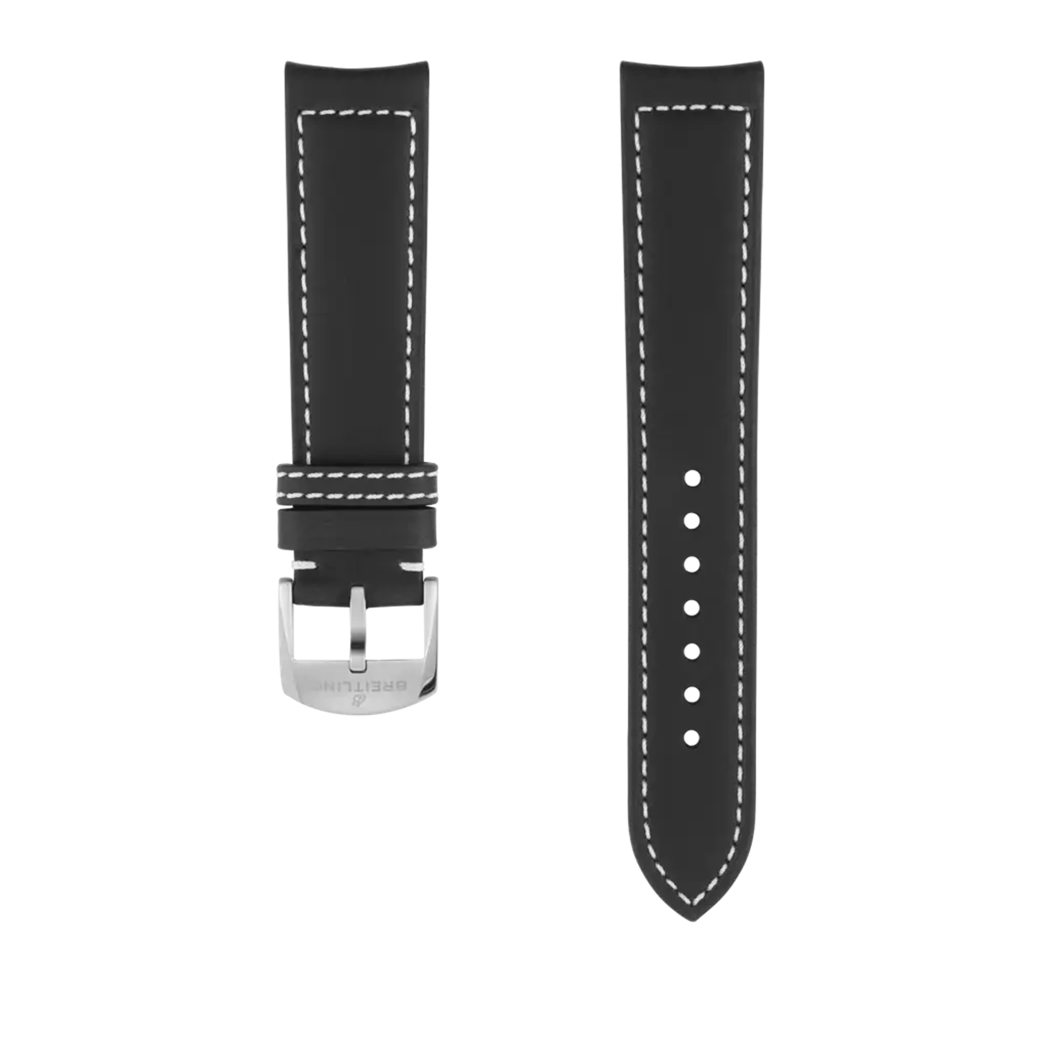 Black drakkar calfskin leather strap - 537XS - image 1