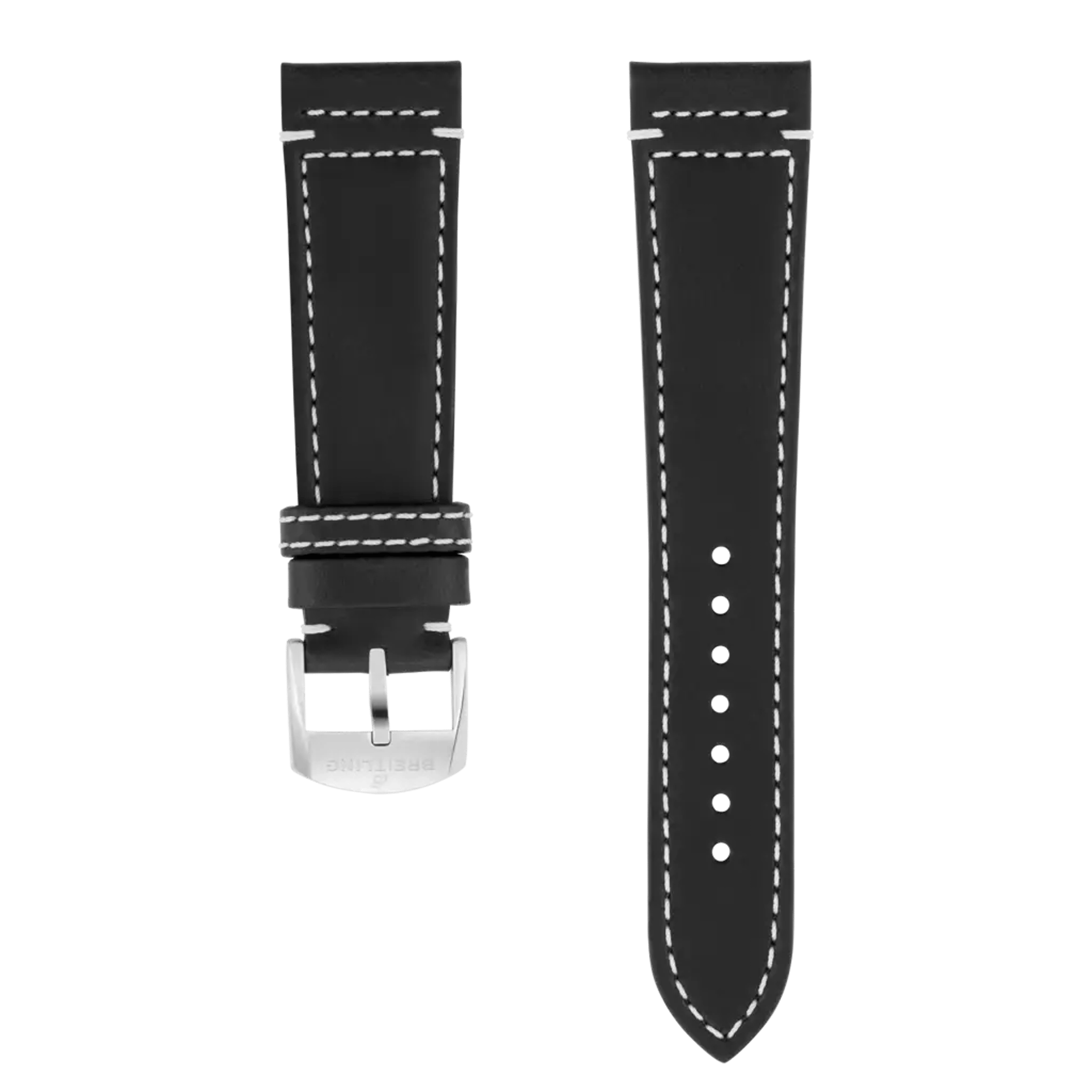 Black drakkar calfskin leather strap - 548X - image 1