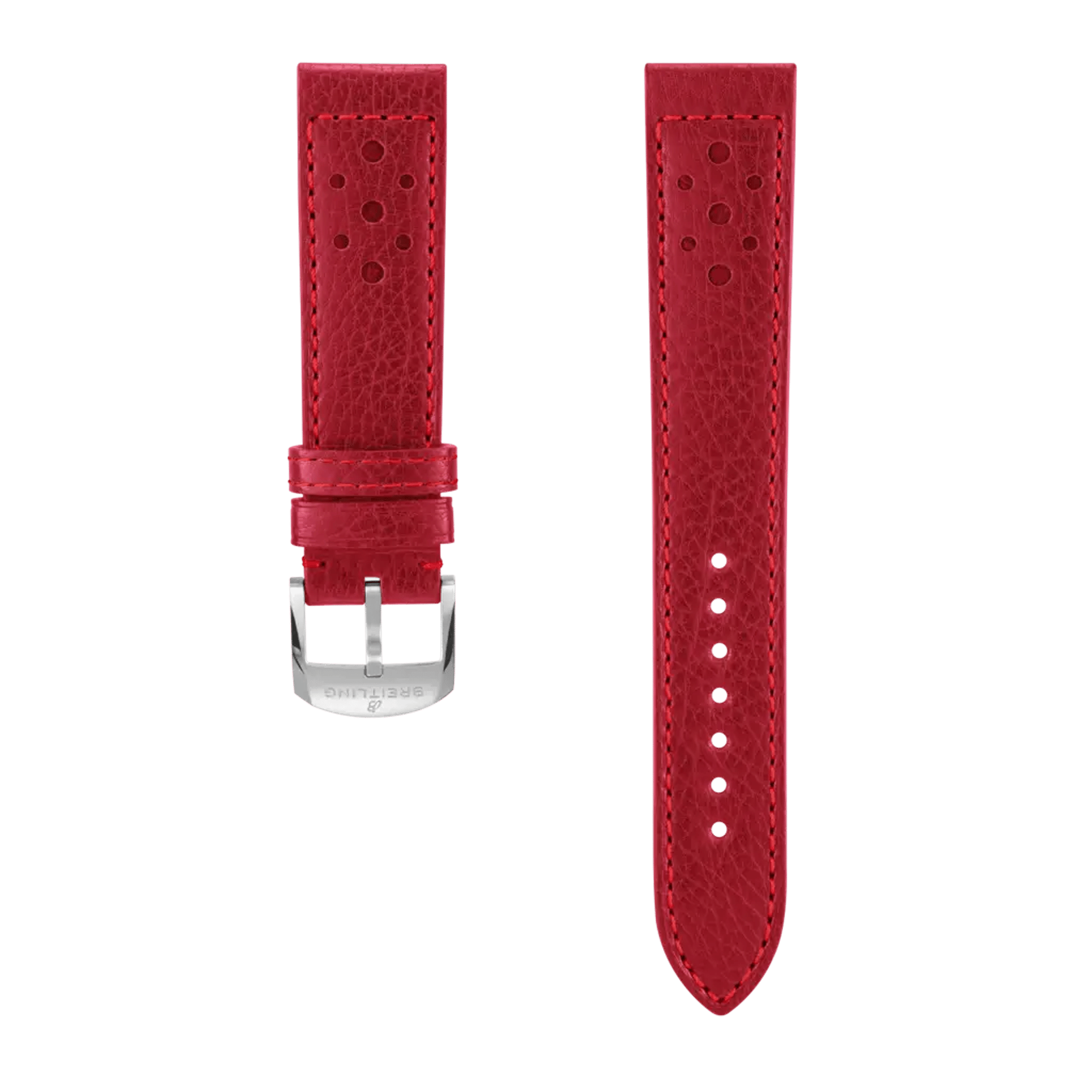 Red racing-themed calfskin leather strap - 561XS - image 1
