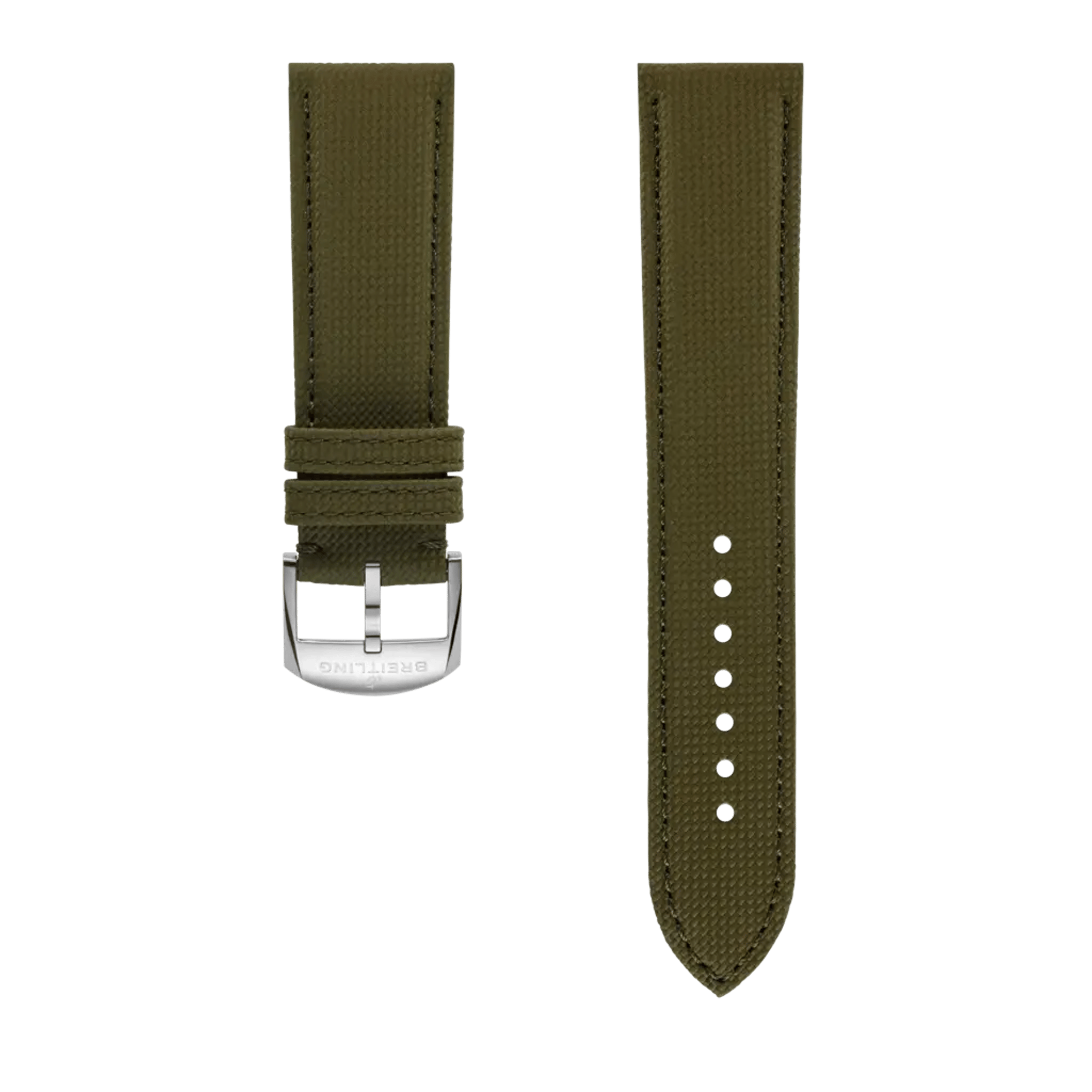 Green military calfskin leather strap - 658X - image 1