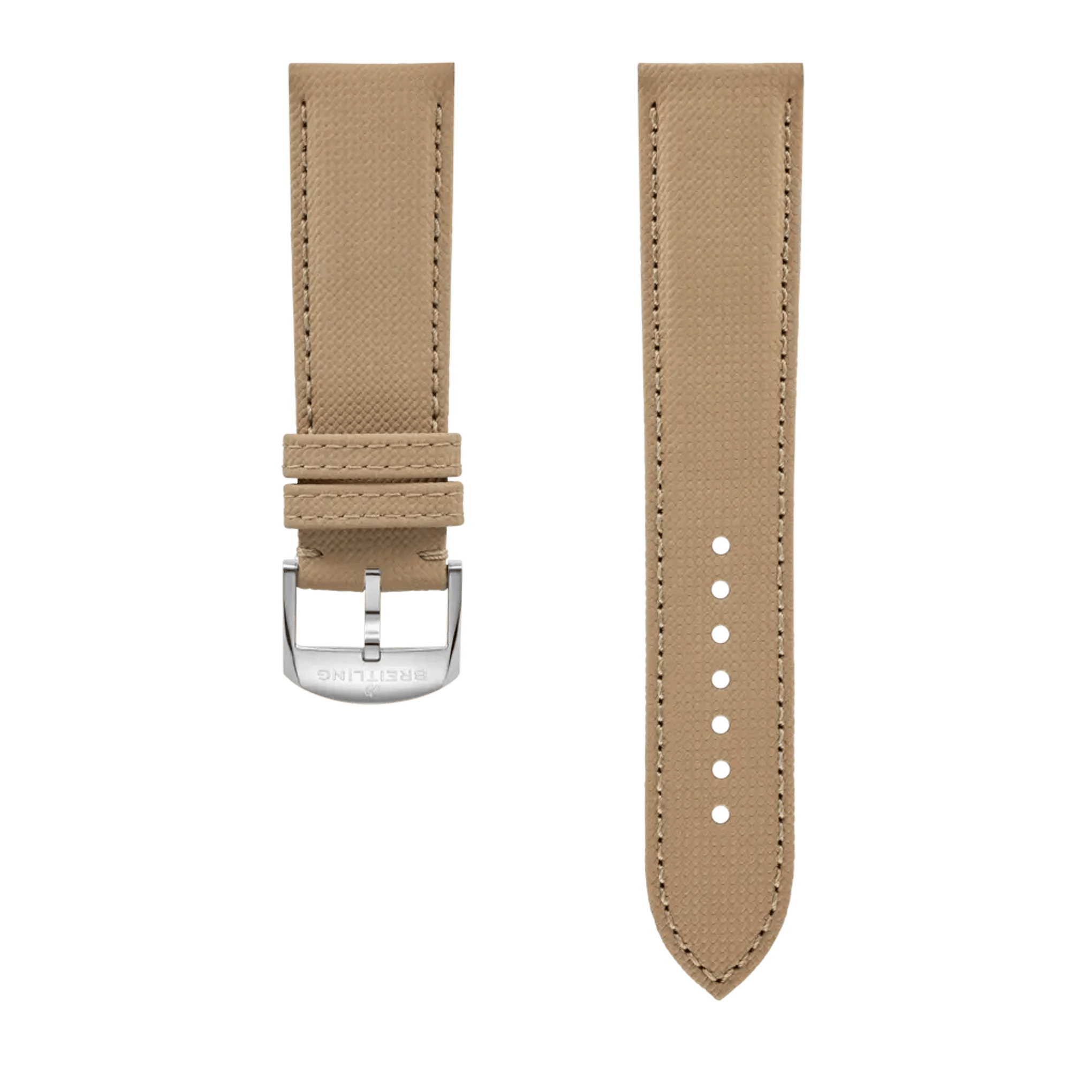 Beige military calfskin leather strap - 659X - image 1