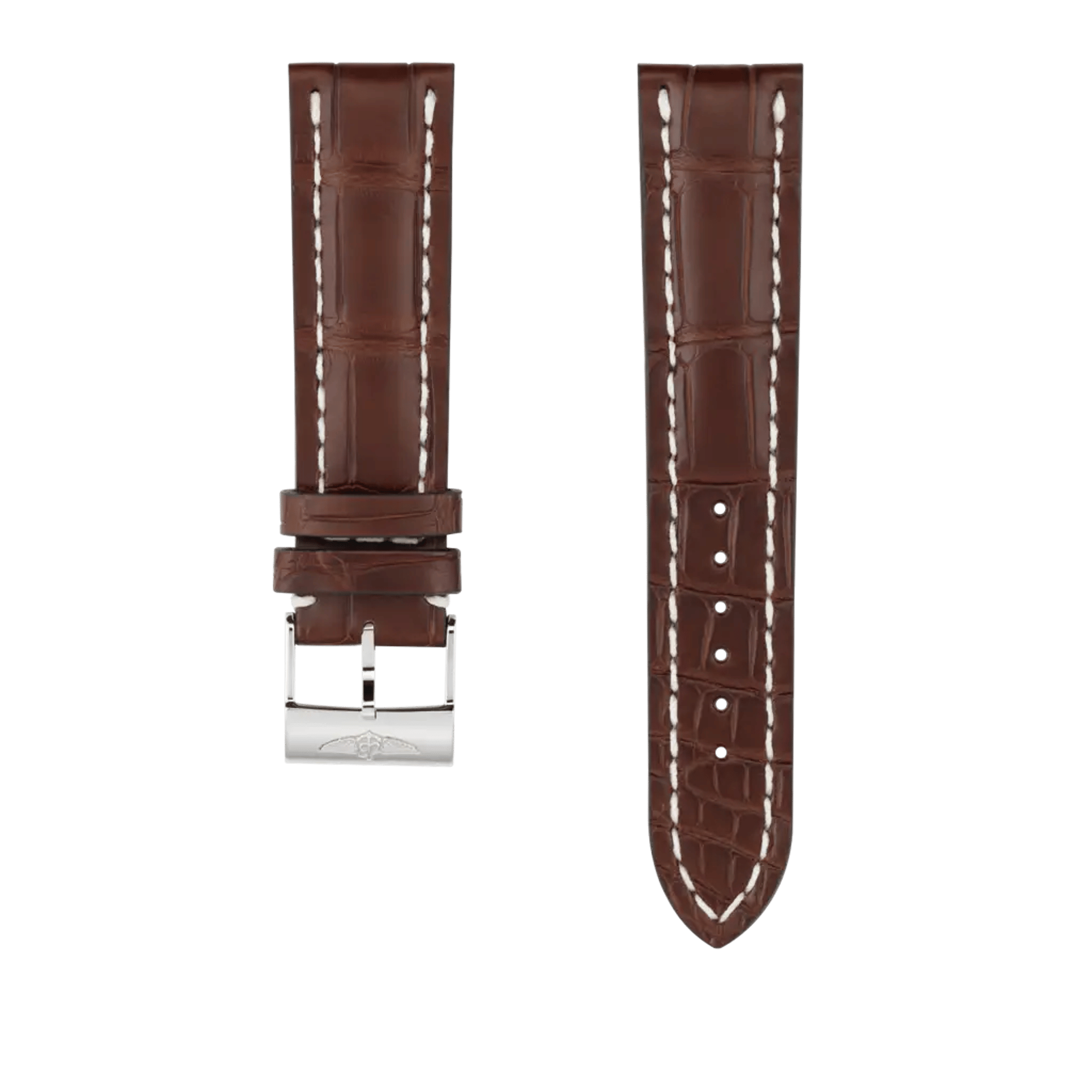 Brown alligator leather strap - 739P - image 1