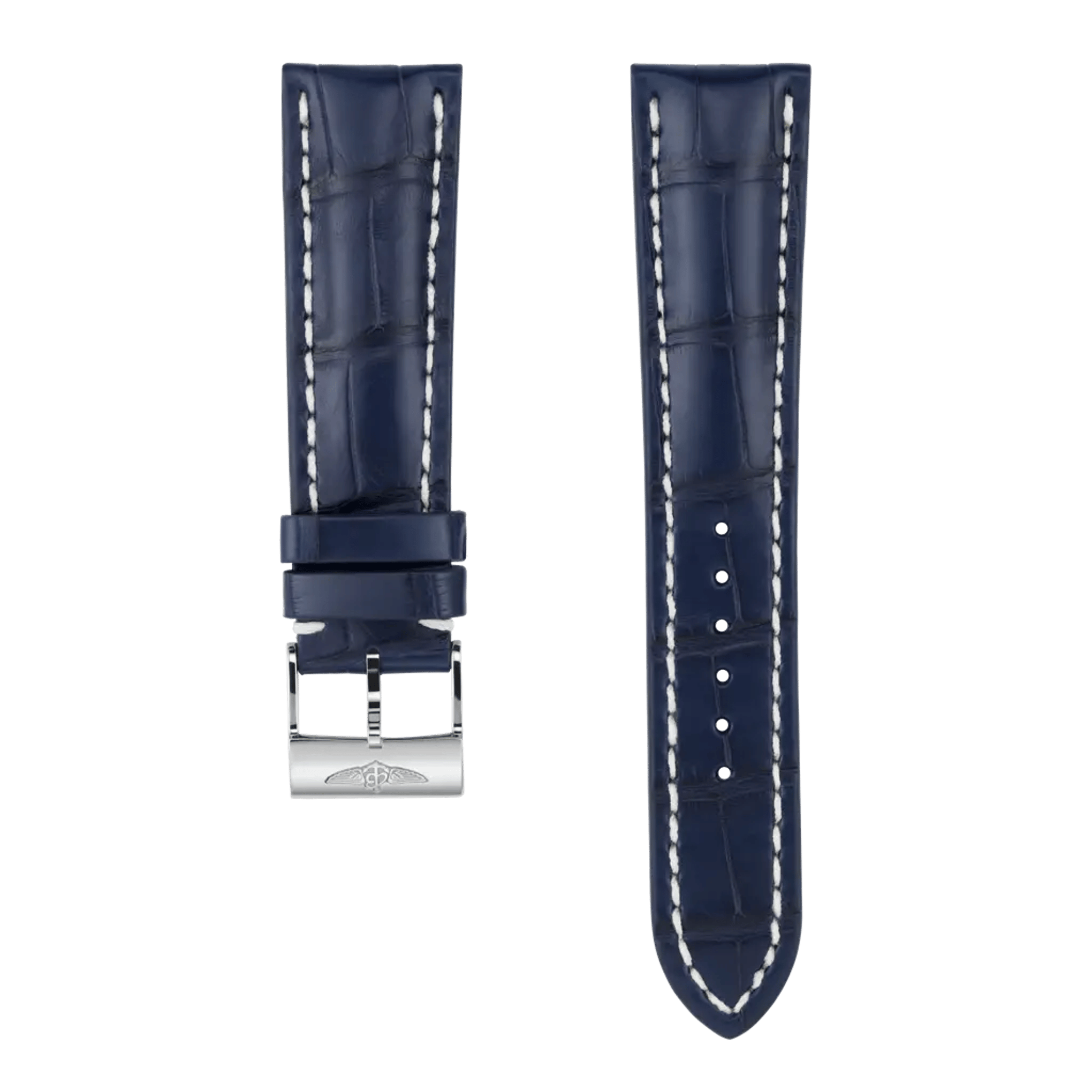 Blue alligator leather strap - 746P - image 1
