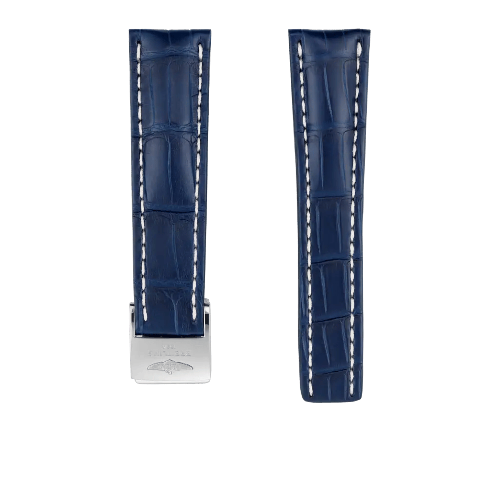 Blue alligator leather strap - 747P - image 1