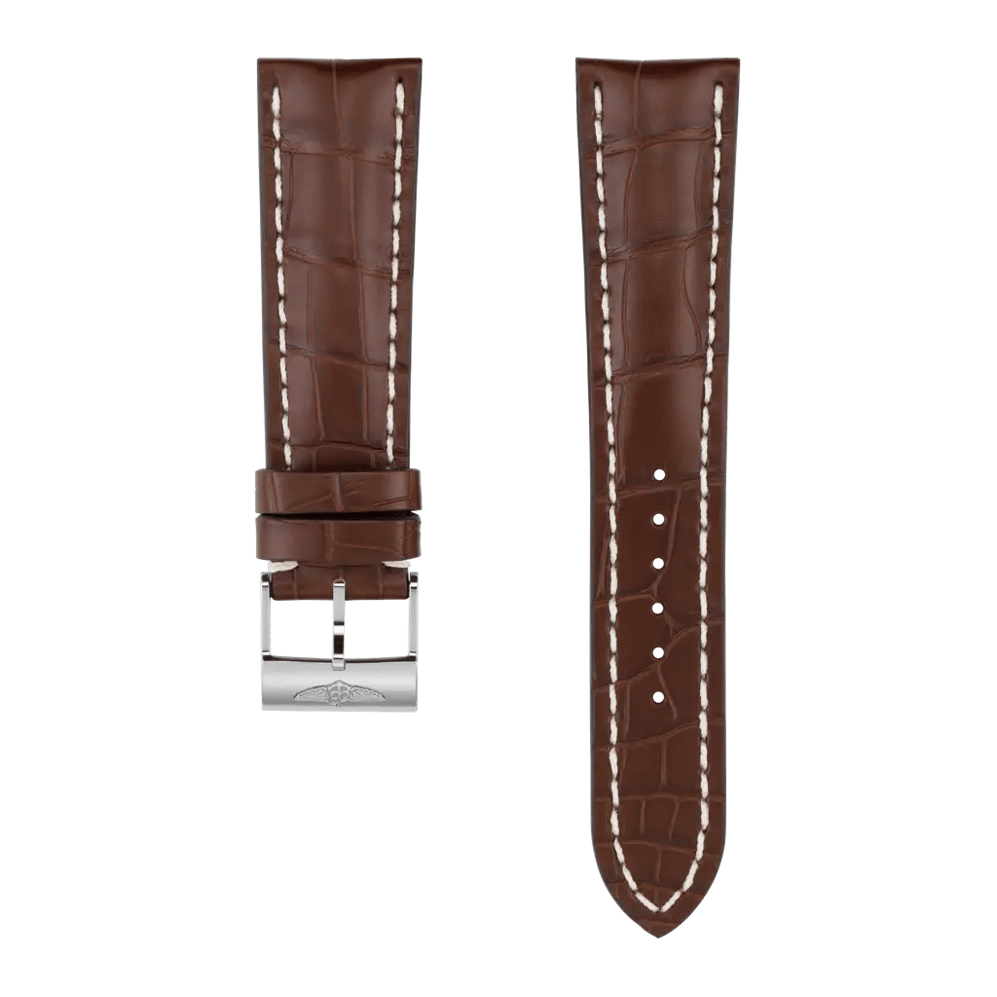 Brown alligator leather strap - 756P - image 1