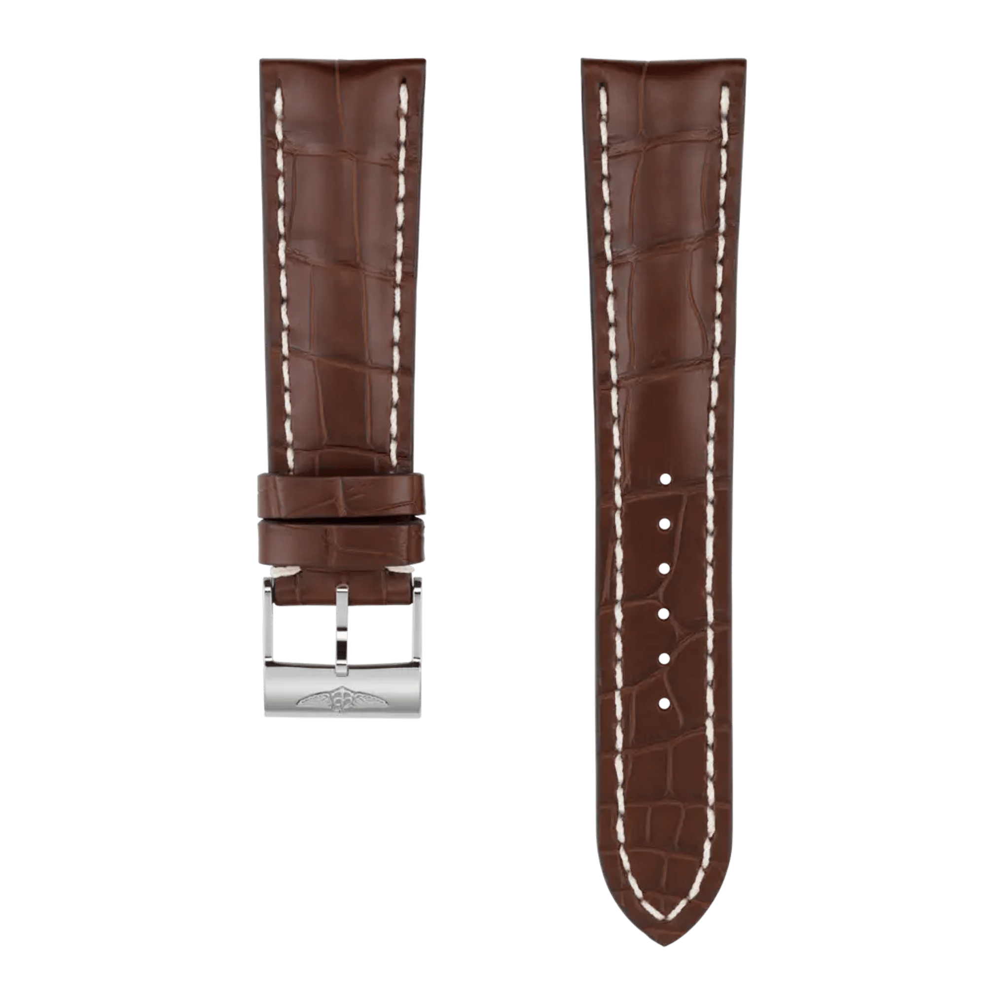 Brown alligator leather strap - 756PL - image 1