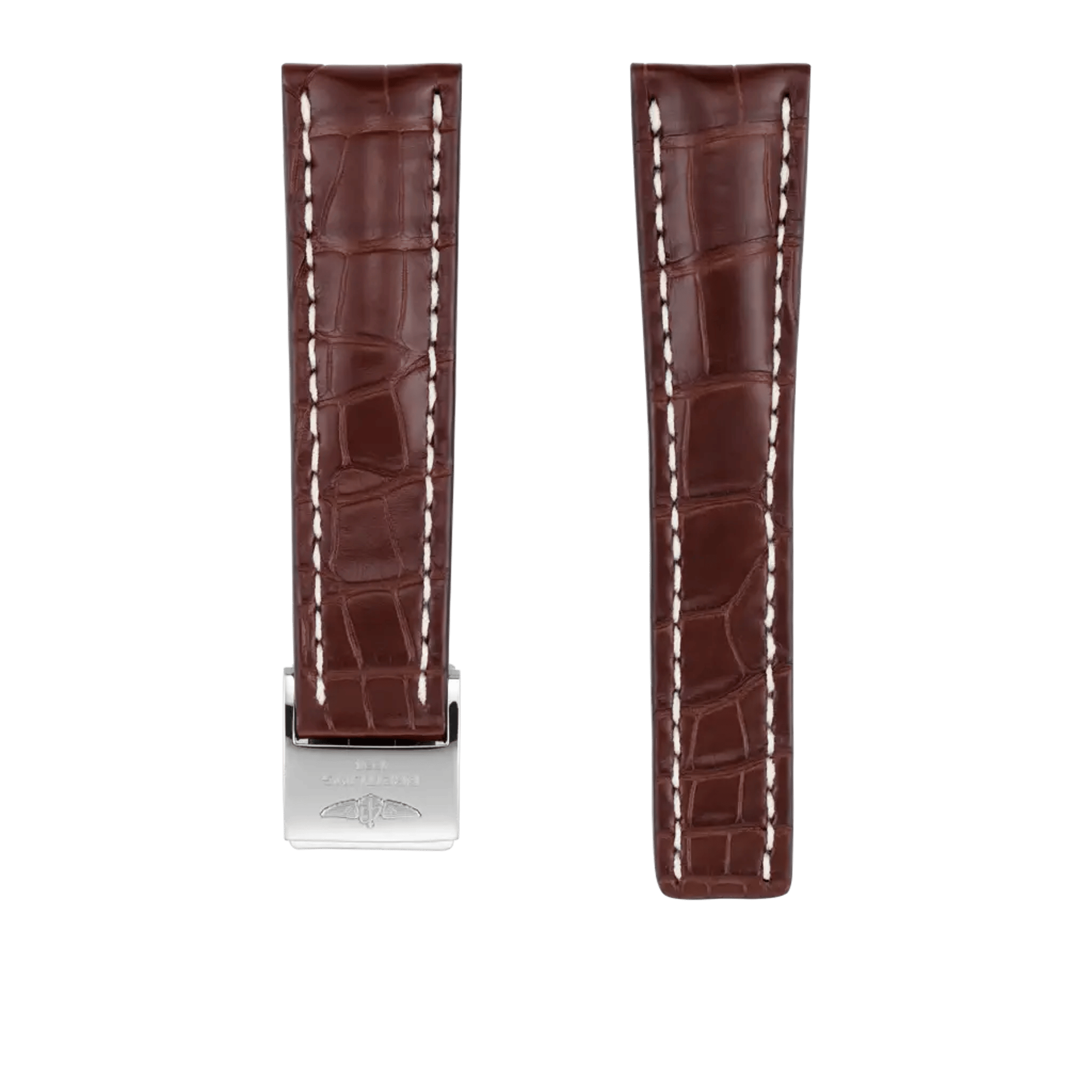 Brown alligator leather strap - 757PL - image 1