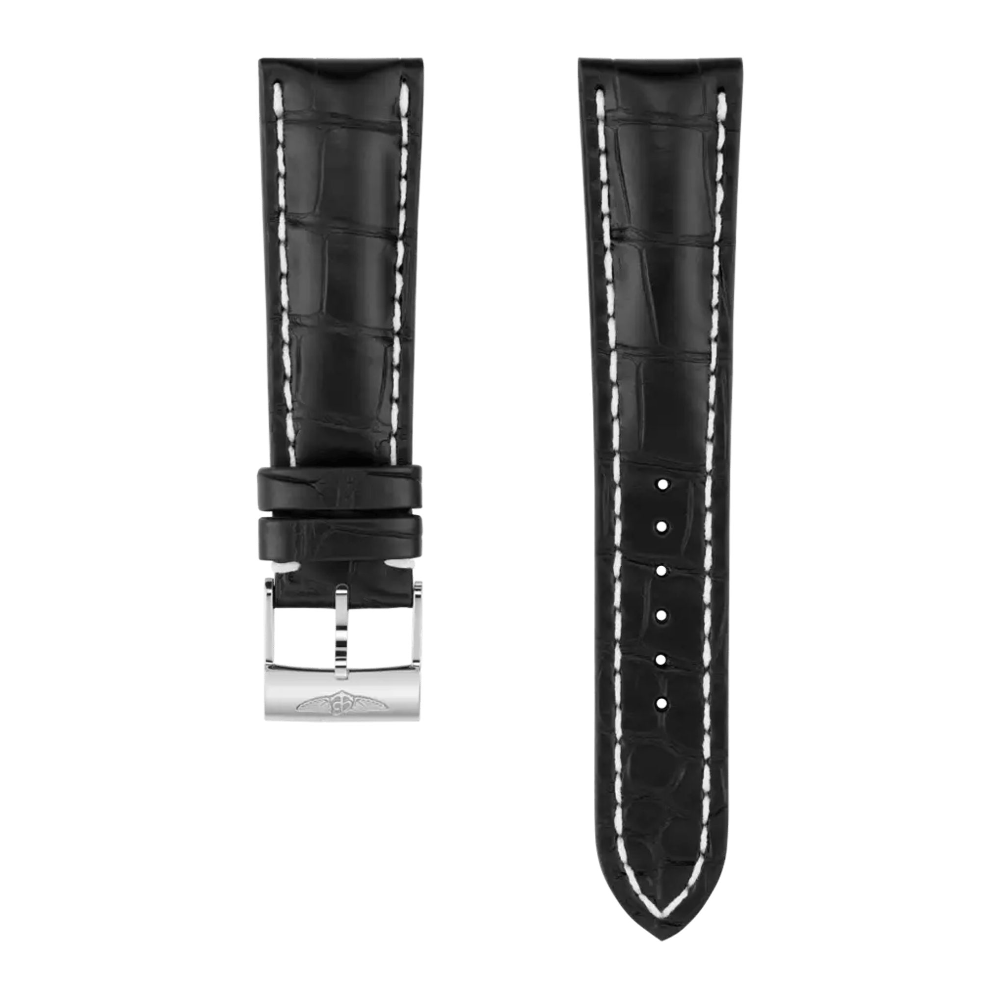 Black alligator leather strap - 760PS - image 1