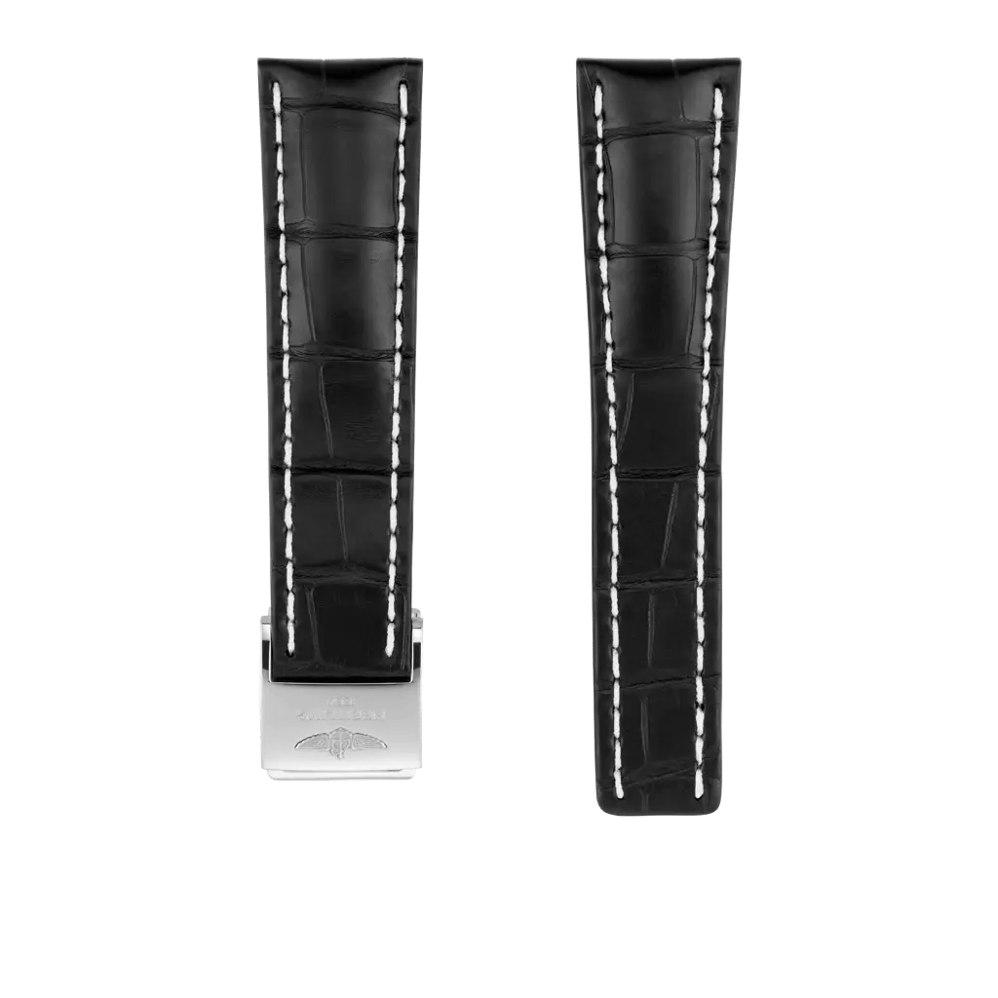 Black alligator leather strap - 761PS - image 1