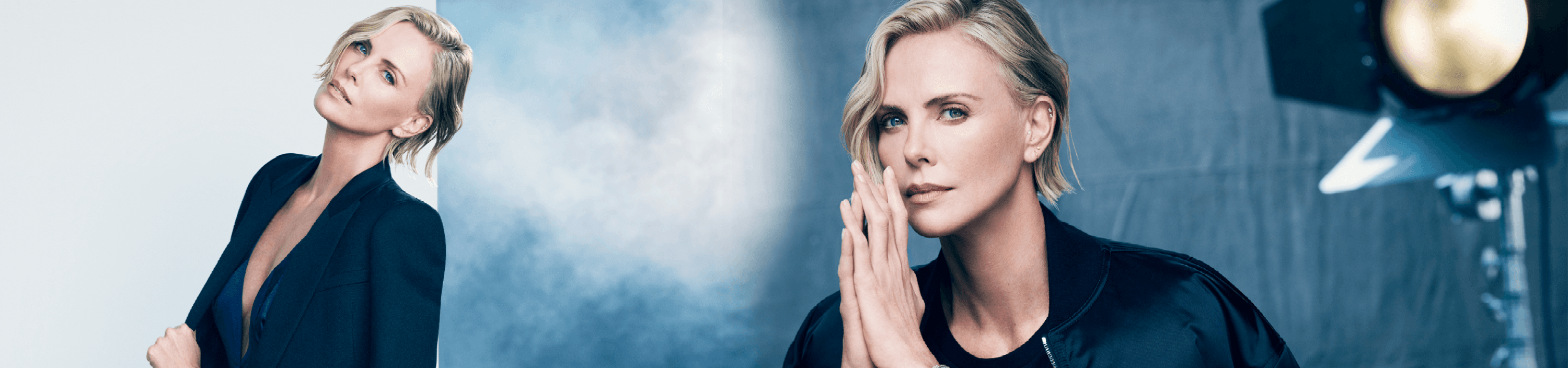 {generated} 身著深色服裝的女性在柔光與電影感背景的攝影棚中展現，散發細緻且自信的氣息。