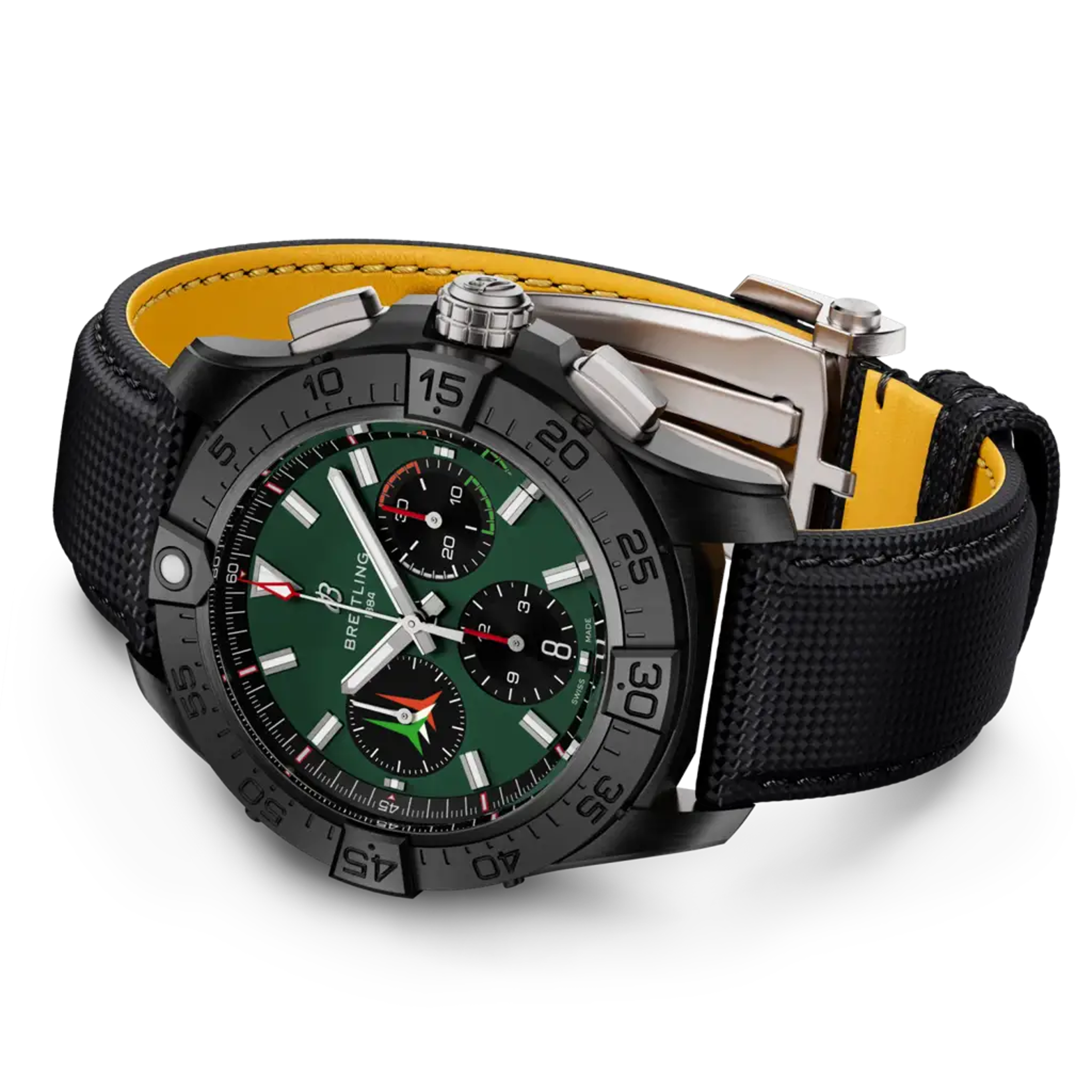 Avenger B01 Chronograph 42, reference SB01462A1L1X1. Link to product details.