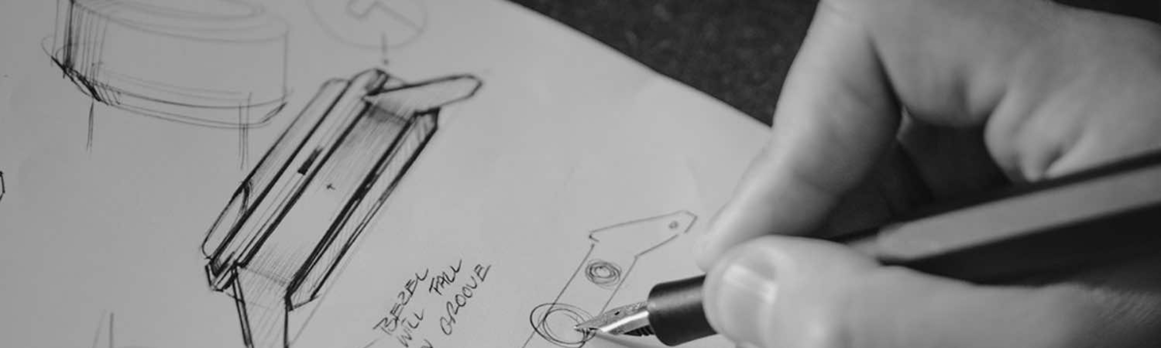 {generated} Hand drawing detailed Breitling watch component sketches, highlighting creative design work in the brand’s studio.