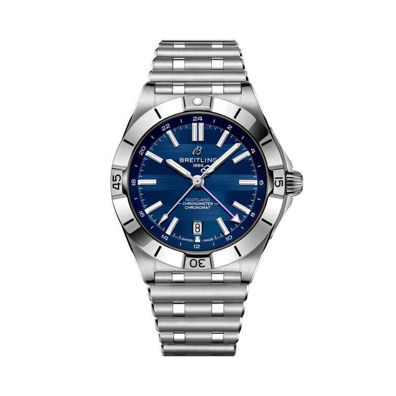 Chronomat Automatic GMT 40 Six Nations Scotland, reference A323986B1C1A1. Link to product details.