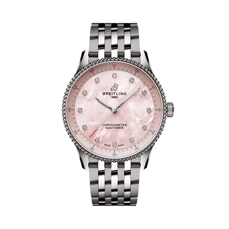 Navitimer 32, reference A77320D91K1A1. Link to product details.