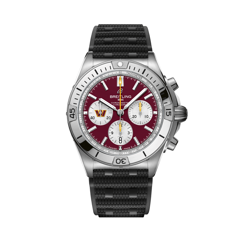 Chronomat B01 42 NFL Washington Commanders Edition, Referenz AB01342B1K3S1. Link zu Produktdetails.