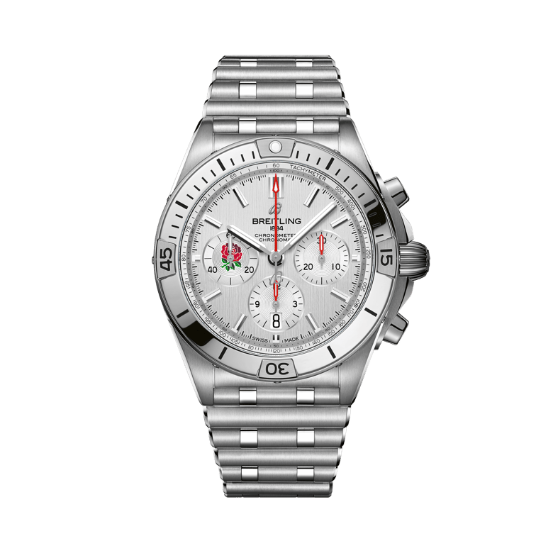 Chronomat B01 42 Six Nations England, referencia AB0134A71A1A1. Enlace a detalles del producto.