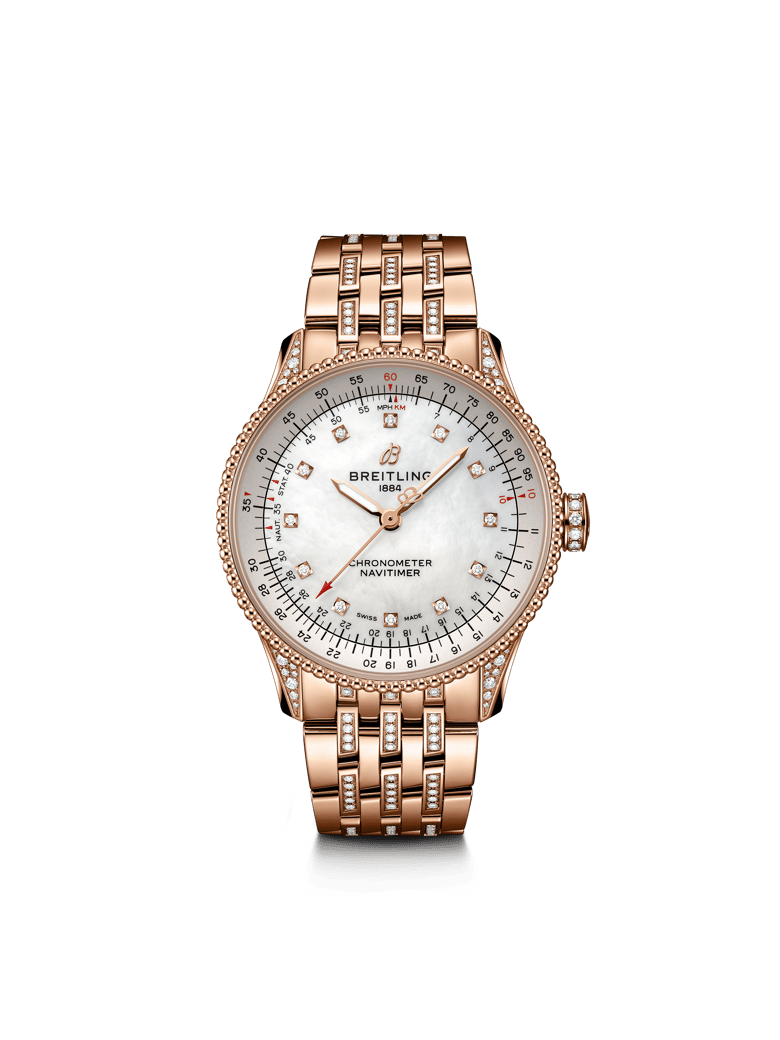 Navitimer Automatic 35, referencia R17395721G1T1. Enlace a detalles del producto.