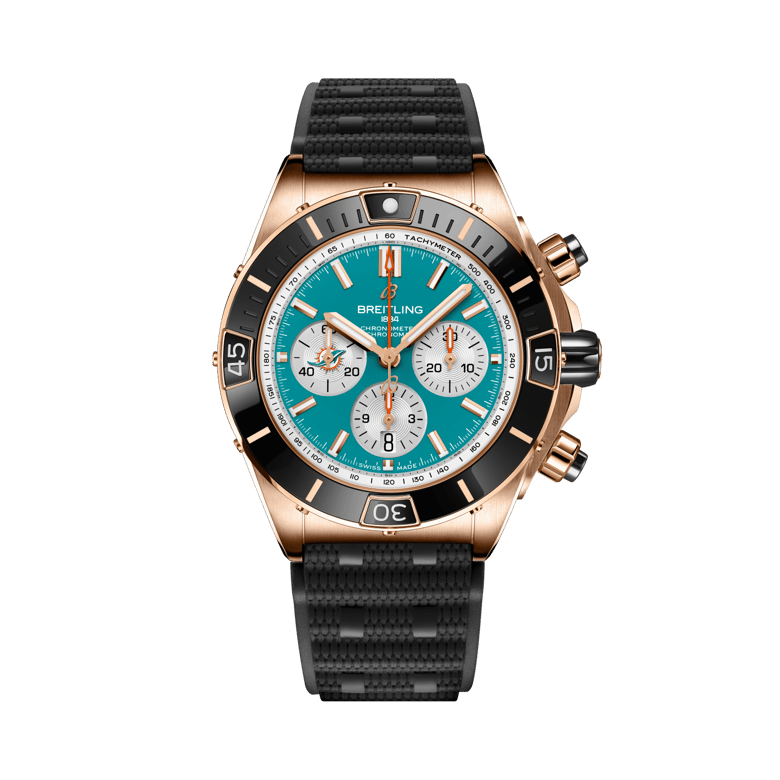 Super Chronomat B01 Chronograph 44 NFL Miami Dolphins, référence RB01366A1L2S1. Lien vers les détails du produit.