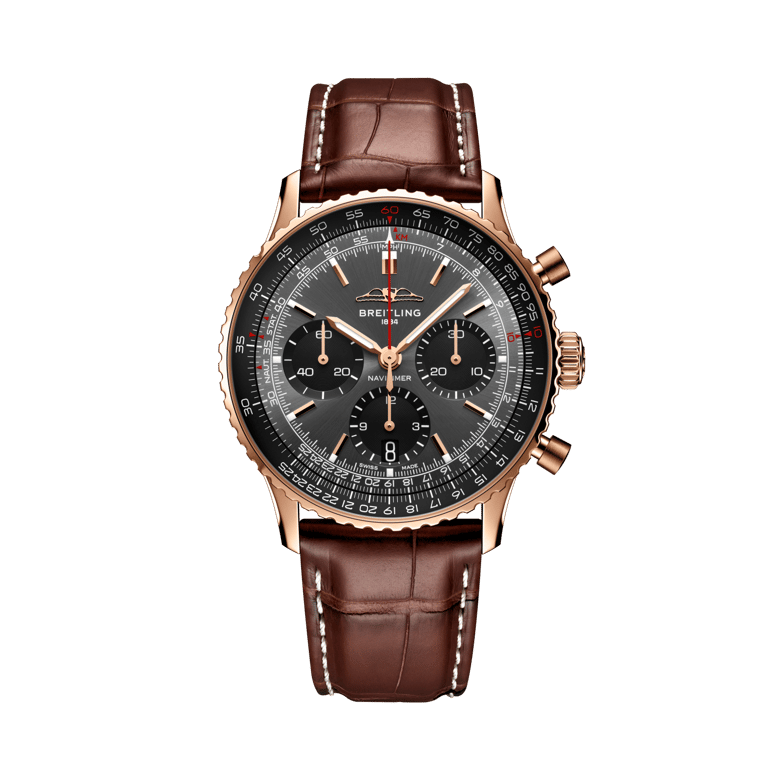 ナビタイマー B01 クロノグラフ 41 イシダ リミテッド エディション、リファレンス RB01394A1B2P1。 商品詳細ページへのリンク。