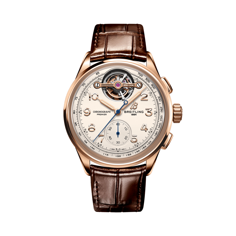 Premier B21 Chronograph Tourbillon 42 Léon Breitling, reference RB2120211G1P1. Link to product details.