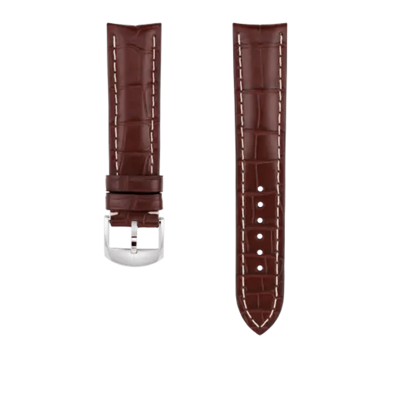 Brown alligator leather strap, reference 1021P. Link to product details.