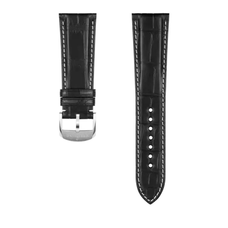 Black alligator leather strap, reference 1060P. Link to product details.