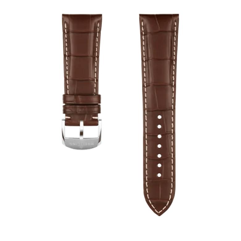 Brown alligator leather strap, reference 1062P. Link to product details.