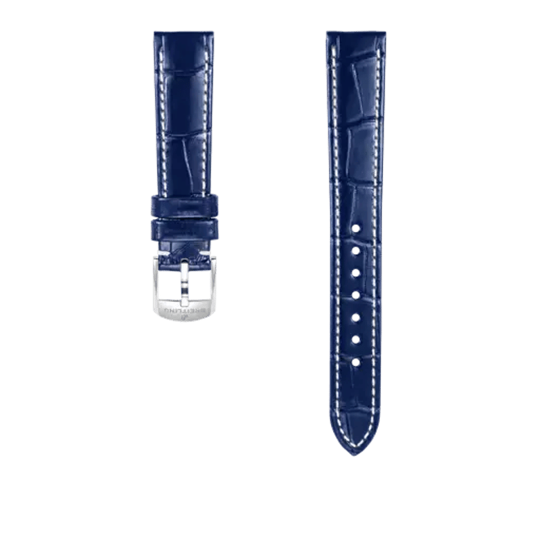 Blue alligator leather strap, reference 1087P. Link to product details.