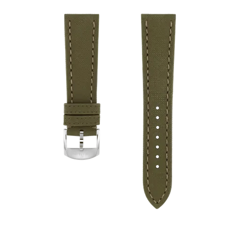Green military calfskin leather strap, reference 514X. Link to product details.