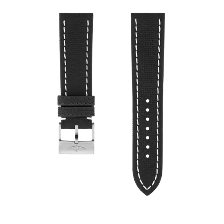 Bracelet en cuir de veau militaire anthracite, référence 521X. Lien vers les détails du produit.