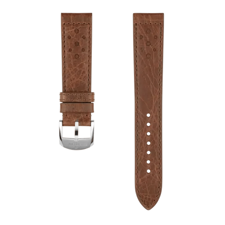 Bracelet brun en cuir de veau sur le thème de la course, référence 543X. Lien vers les détails du produit.