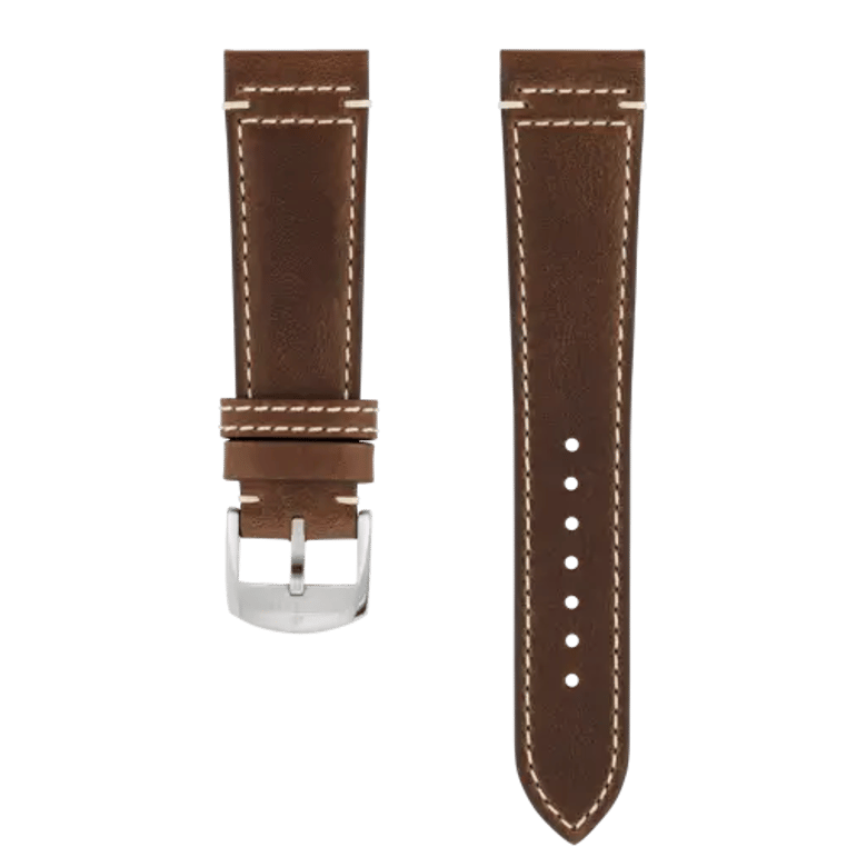 Brown drakkar calfskin leather strap, reference 549X. Link to product details.