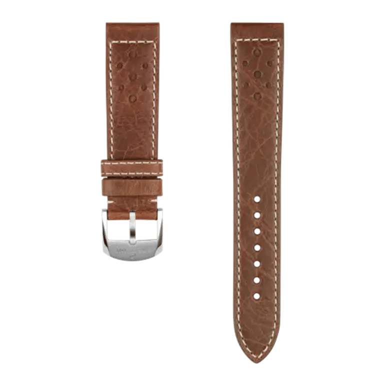 Bracelet brun en cuir de veau sur le thème de la course, référence 560X. Lien vers les détails du produit.