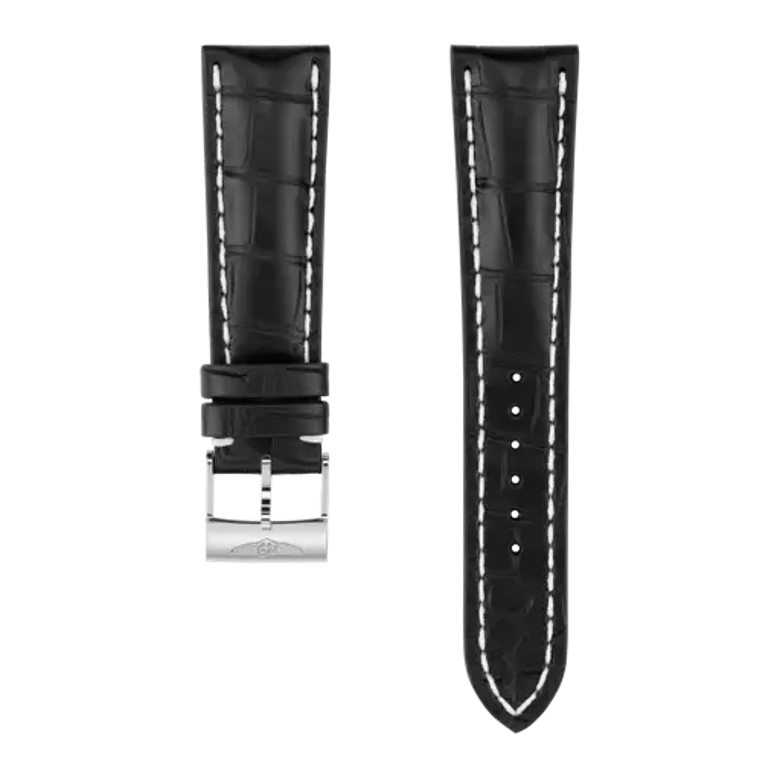 Black alligator leather strap, reference 760P. Link to product details.