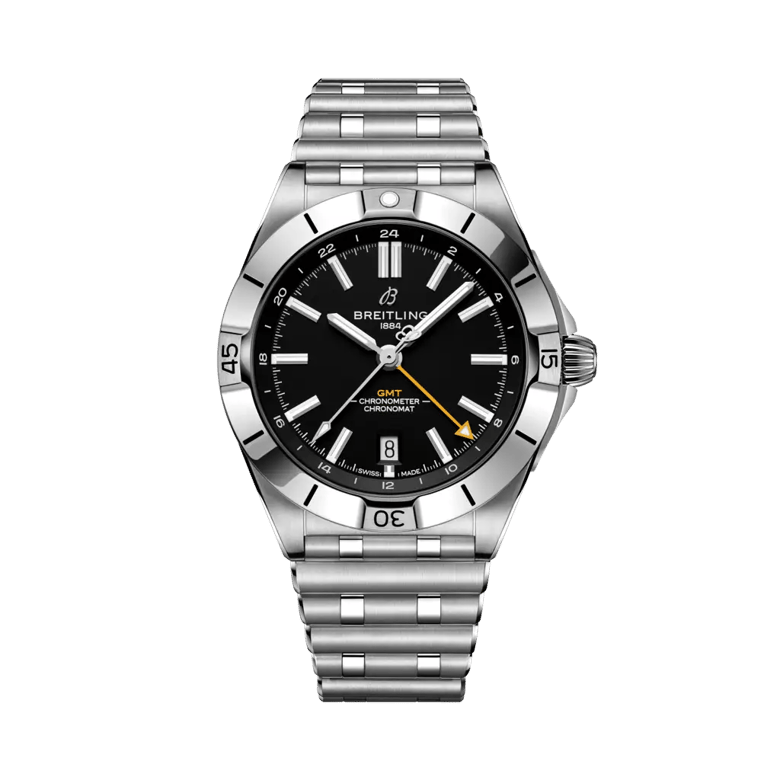 Chronomat Automatic GMT 40 NFL Pittsburgh Steelers Edition, reference A32398B71B1A1. Link to product details.