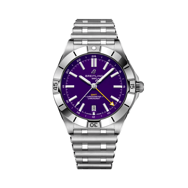 Chronomat Automatic GMT 40 NFL Minnesota Vikings版，貨號 A32398C31Q1A1。 連結到產品詳細頁。