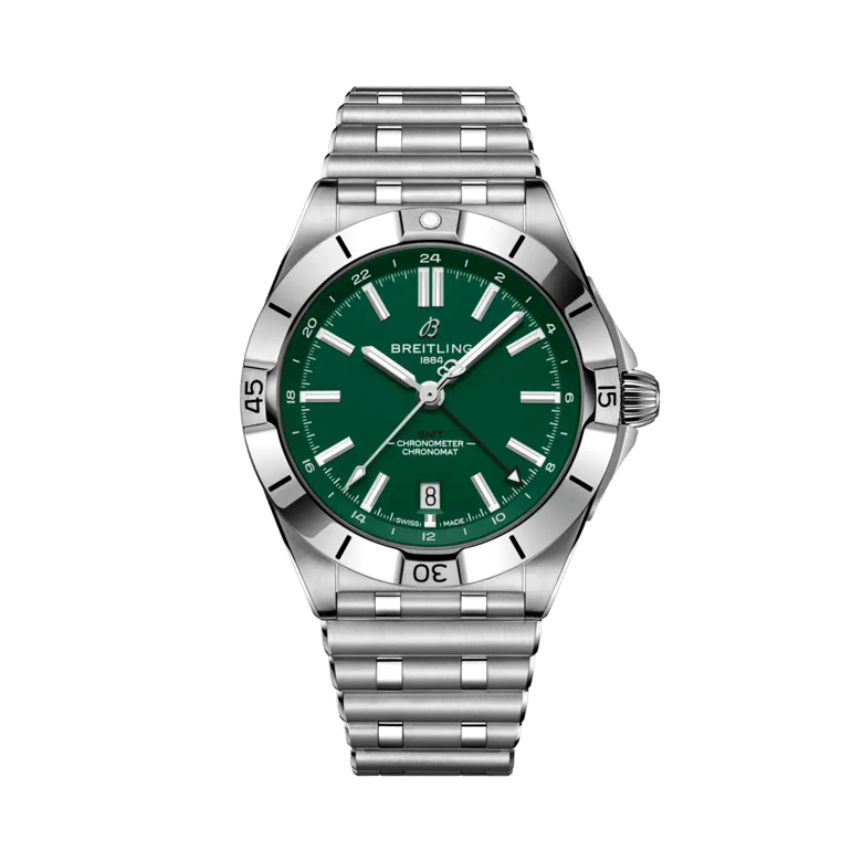 Chronomat Automatic GMT 40 NFL New York Jets Edition, reference A32398C61L1A1. Link to product details.