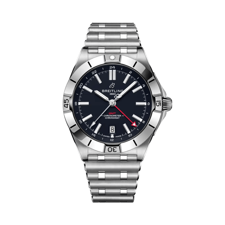 Chronomat Automatic GMT 40 NFL Houston Texans版，貨號 A32398D61B1A1。 連結到產品詳細頁。