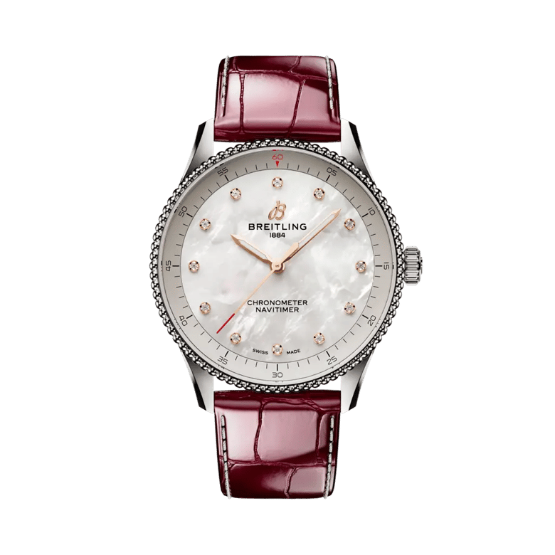 Navitimer 32航空計時腕錶，貨號 A77320E61A2P2。 連結到產品詳細頁。