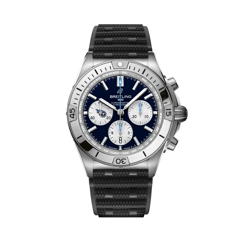 Chronomat B01 42 NFL Tennessee Titans Edition, reference AB01342B1C6S1. Link to product details.