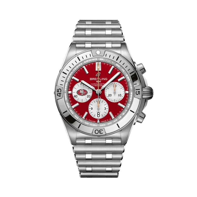 Chronomat B01 42 NFL San Francisco 49ers Edition, reference AB01342B1K1A1. Link to product details.