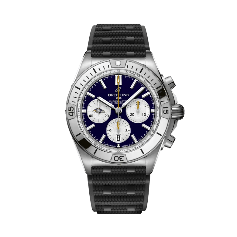 Chronomat B01 42 NFL Baltimore Ravens Edition, reference AB01342B1K2S1. Link to product details.