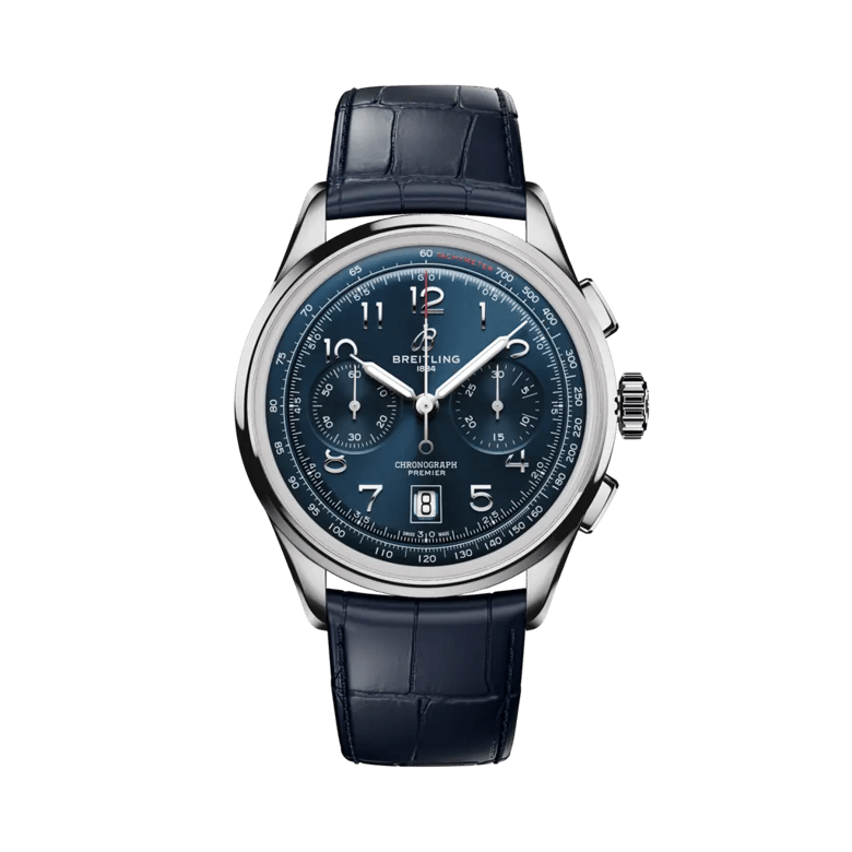Premier B01 Chronograph 42, reference AB0145171C1P2. Link to product details.