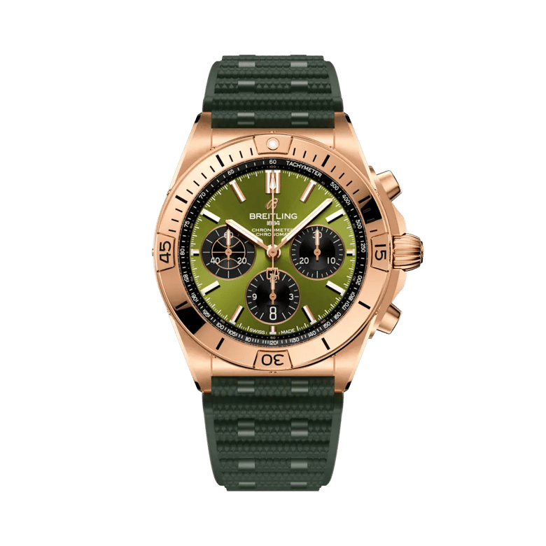 Chronomat B01 42 Giannis Antetokounmpo, reference RB01344A1L1S1. Link to product details.