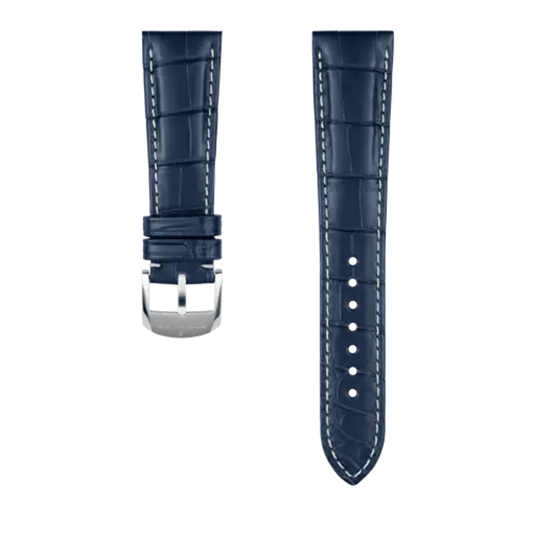 Blue alligator leather strap, reference 1069P. Link to product details.