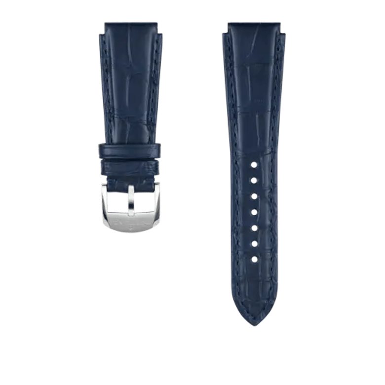 Blue alligator leather strap, reference 1065P. Link to product details.